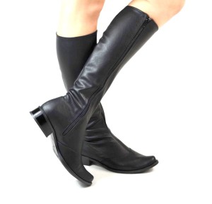 Oficerki strecz na suwak, ekoskóra .