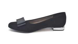 (XXL) Czółenka z kokardą . Obcas srebrny .