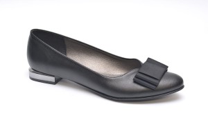 (XXL) Czółenka z kokardą . Obcas srebrny. Eko skóra. 