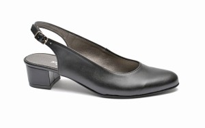 (XXL) Sandały czarna eko skóra , obcas 4 cm.