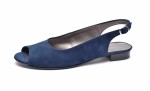 Granatowe sandały na płaskim obcasie .