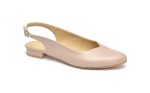 Letnie, beżowe czółenka na płaskim obcasie wz. 130.