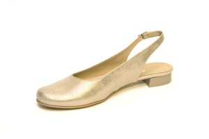 (XXL) Złote czółenka z odkrytą piętą.