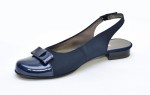 Granatowe czółenka z odkrytą piętą . TĘGOŚĆ- H